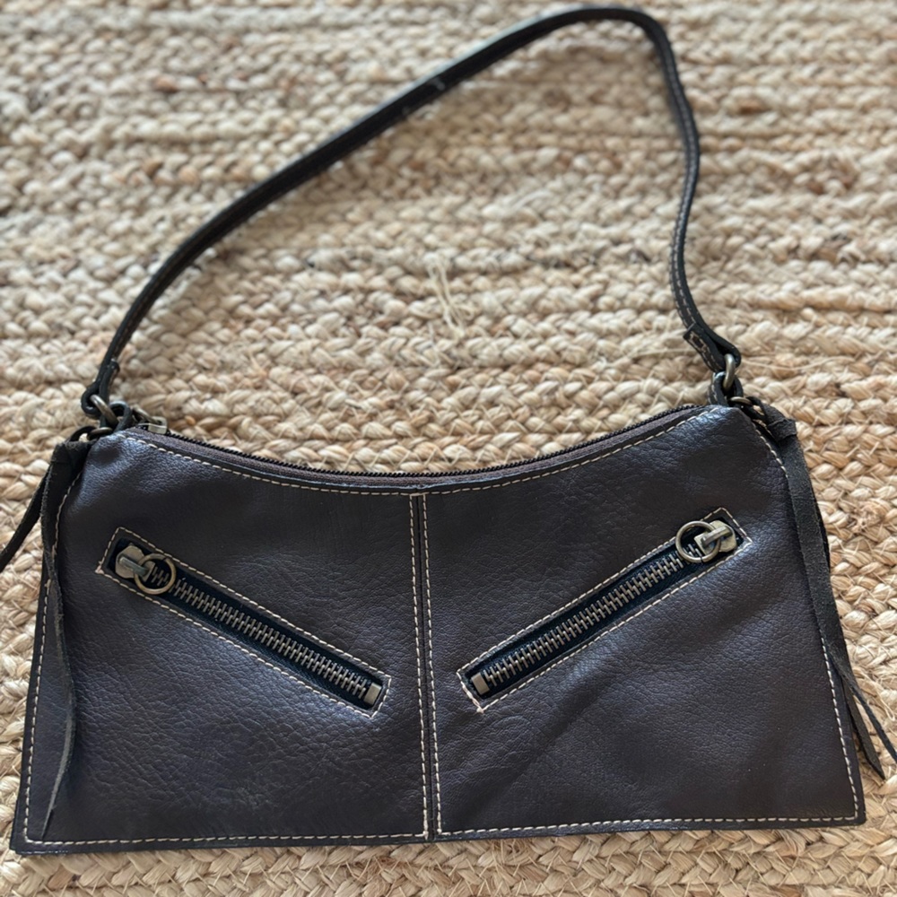 Steve‎ MADDEN Brown Faux Leather small clutch handbag